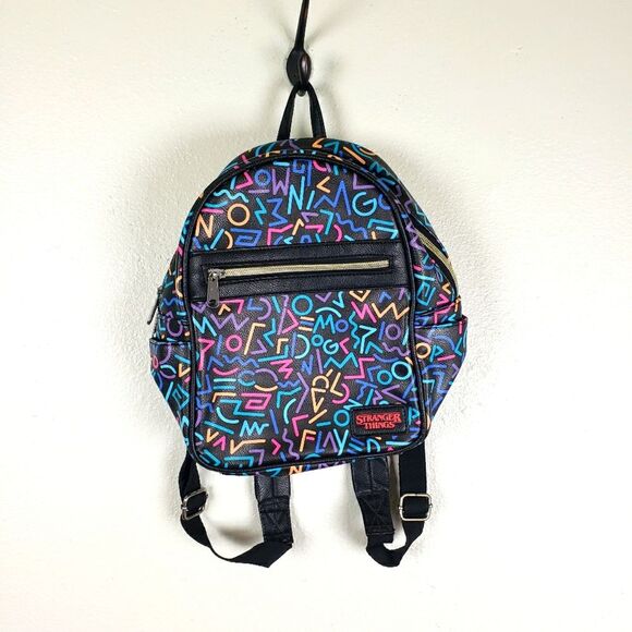 Stranger Things Loungefly Vintage 90's Neon Light Mini Zip Up Back Pack - Picture 3 of 9